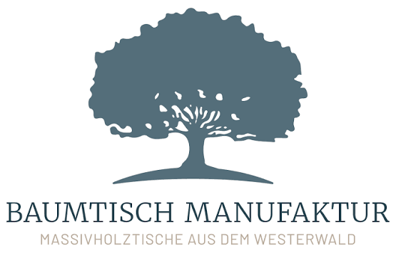Handgefertigter Massivholztisch von Baumtisch Manufaktur
